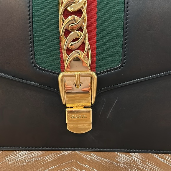 SOLD GUCCI Sylvie 2 WAY Bag Leather Shoulder Bag - Picture 7 of 13